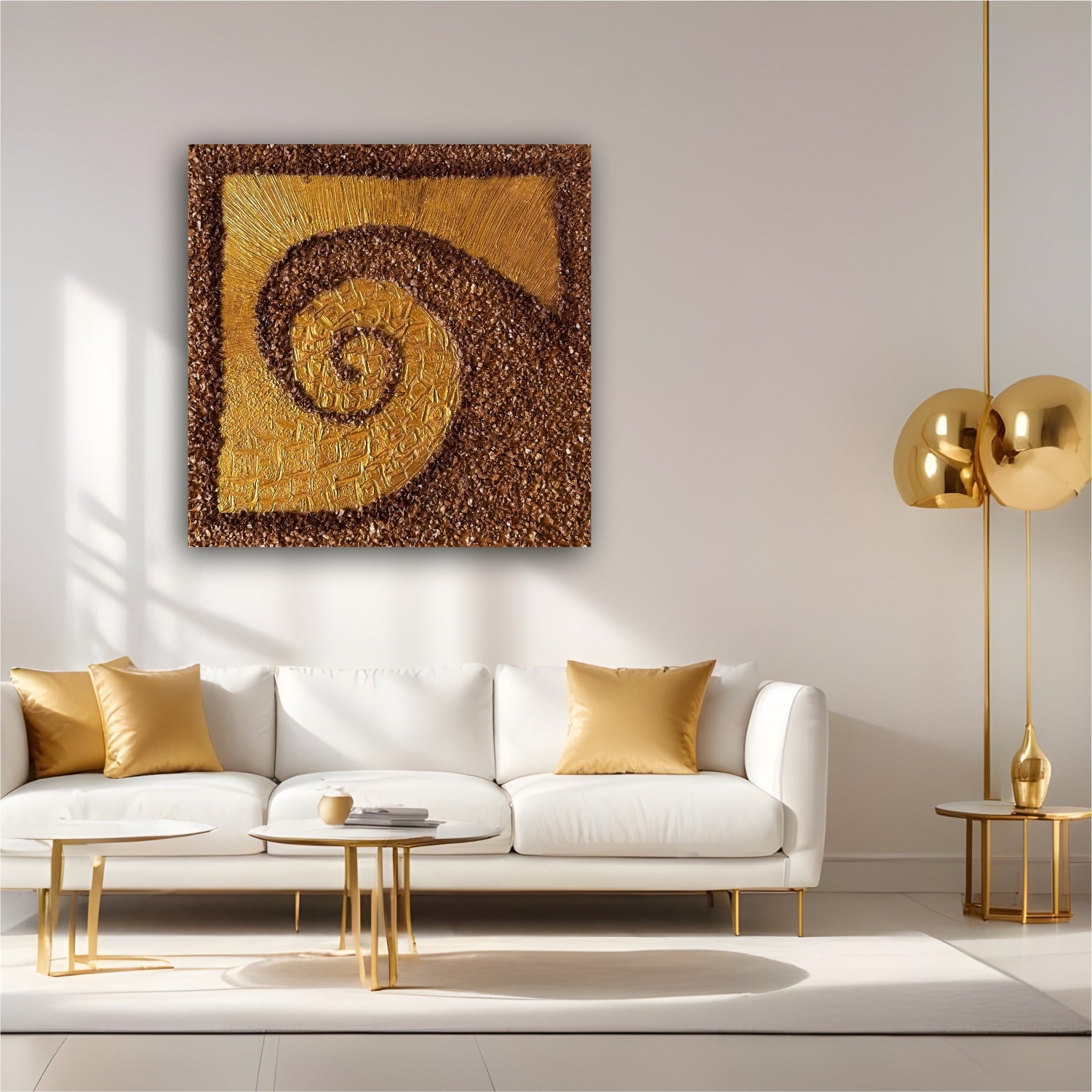 Ethereal Gold Mosaic Texture Panel – Luxury Designed Handcrafted Wall Décor
